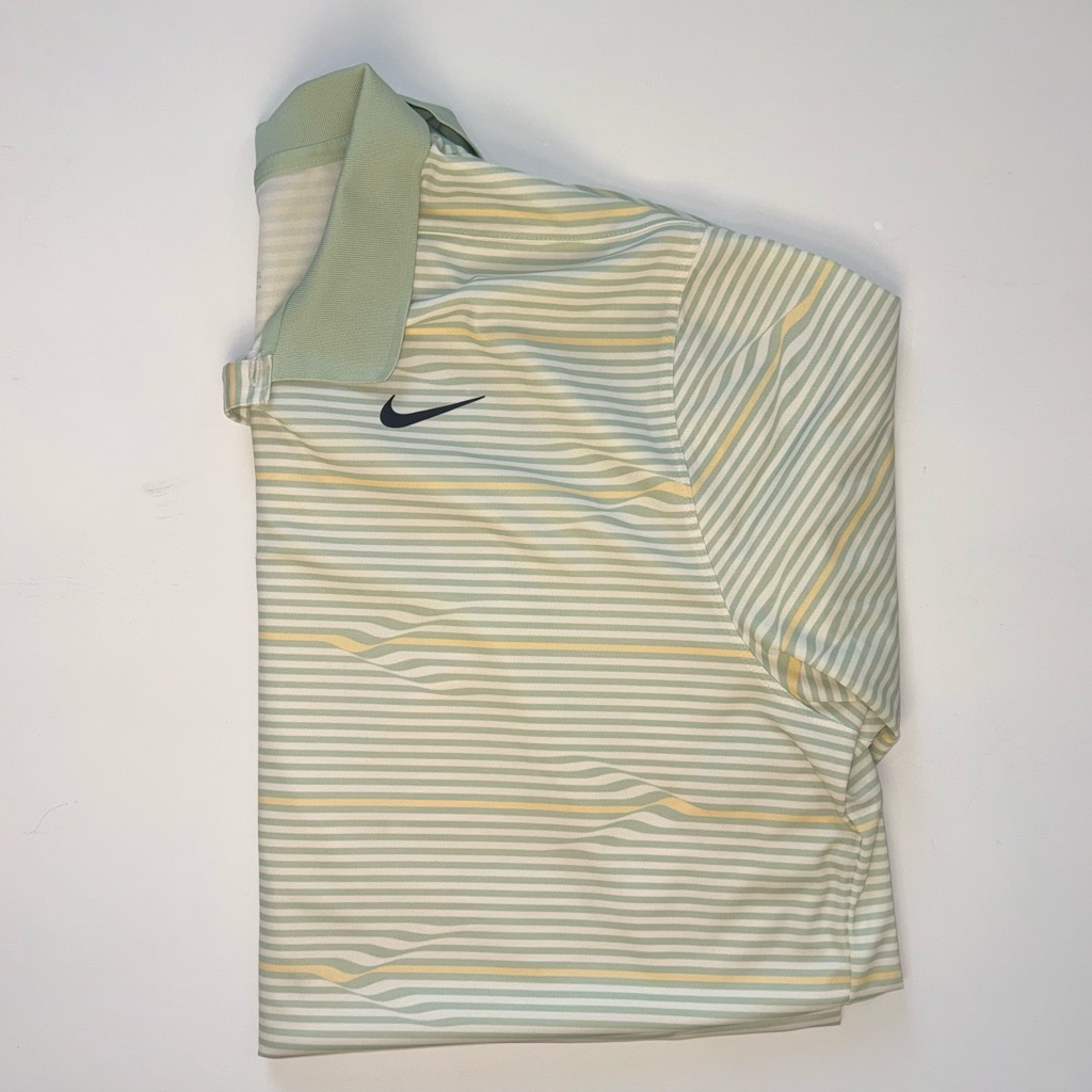 Nike Striped Polo Shirt  Light Green And Yellow